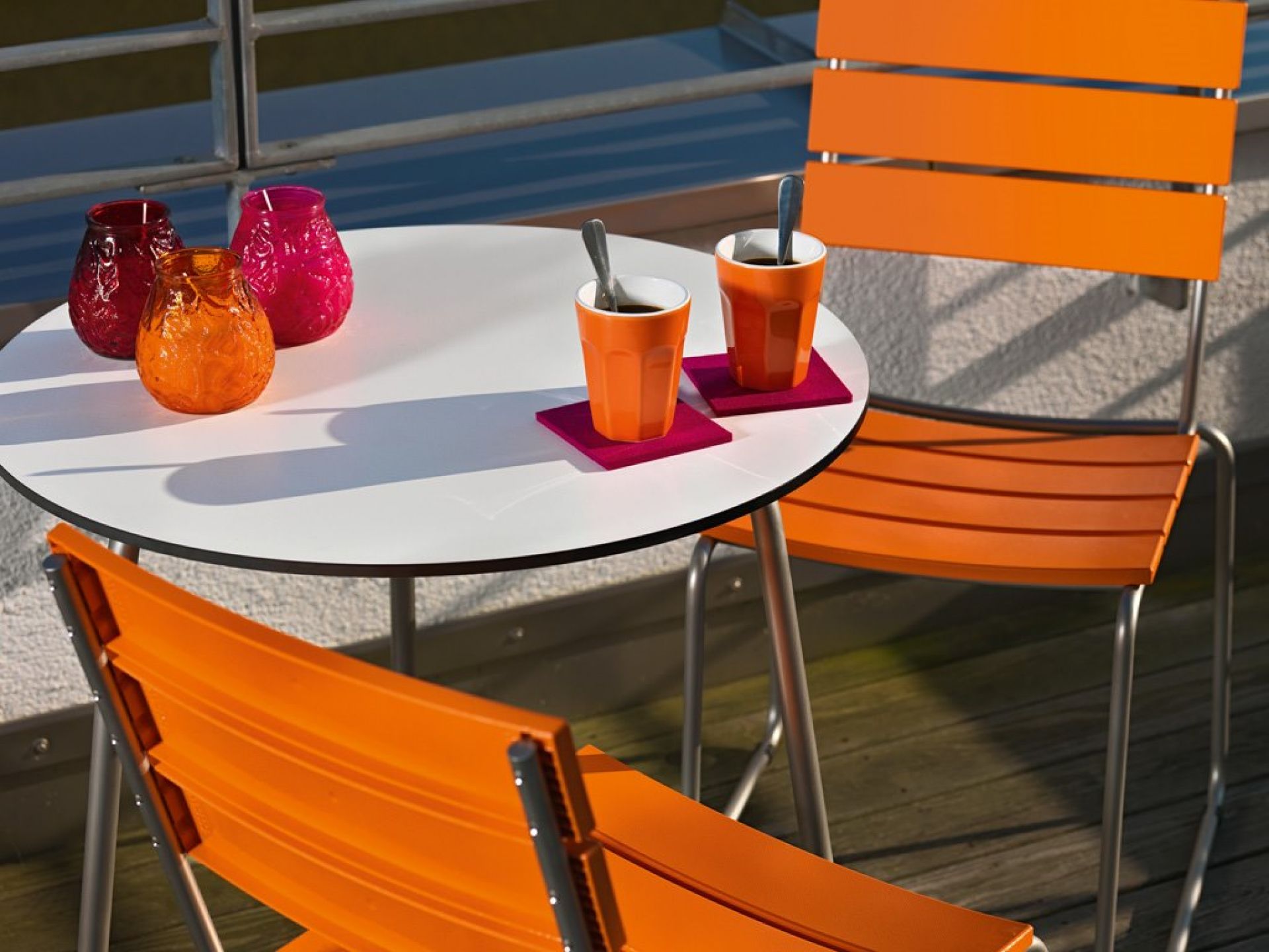 Balcony Bistro Table with Stainless Steel Frame Weishäupl