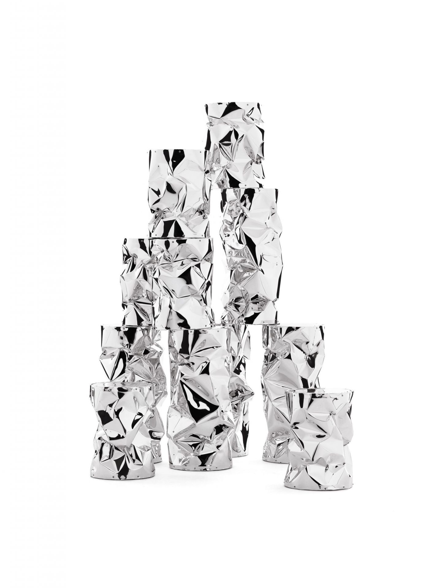 TAB.U Side Table / Stool Chrome Opinion Ciatti