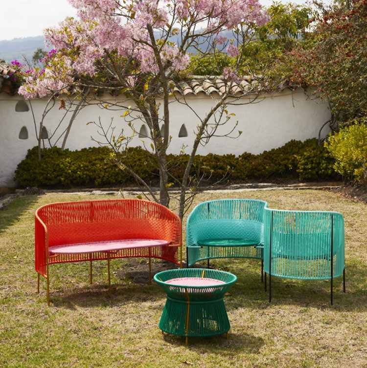 Caribe 2-seater bench outdoor ames