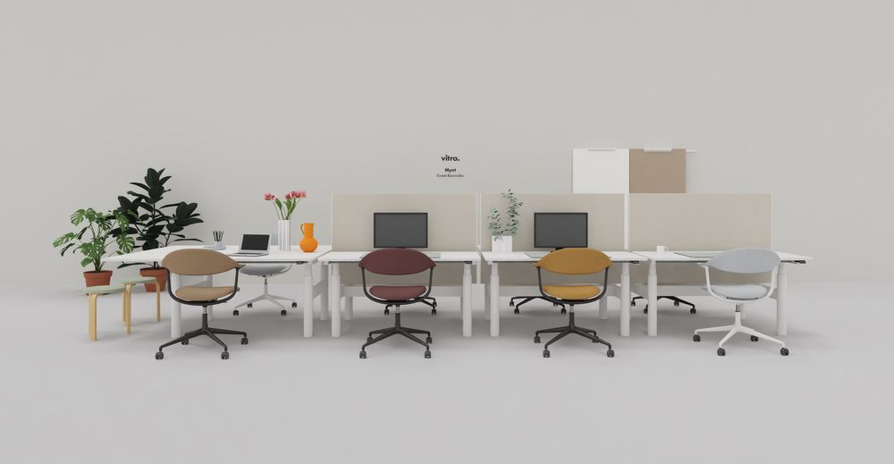 Mynt back and seat Plywood office swivel chair Vitra