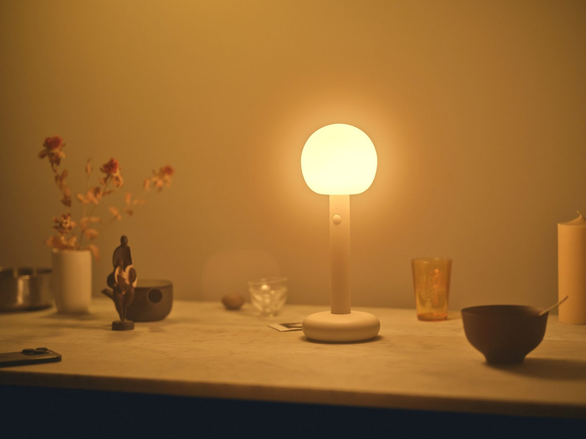 Fire rechargeable LED table lamp Grau