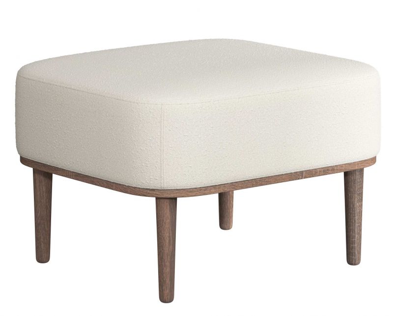 Serena Pouf Ottoman dark stained oak novoform Nubbio white