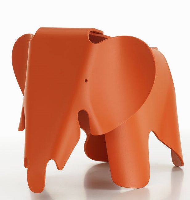 Eames Elephant Stool RE Vitra Red Orange