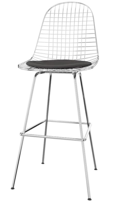 Eames Wire Bar Stool Bar stool High with seat cushion Vitra 