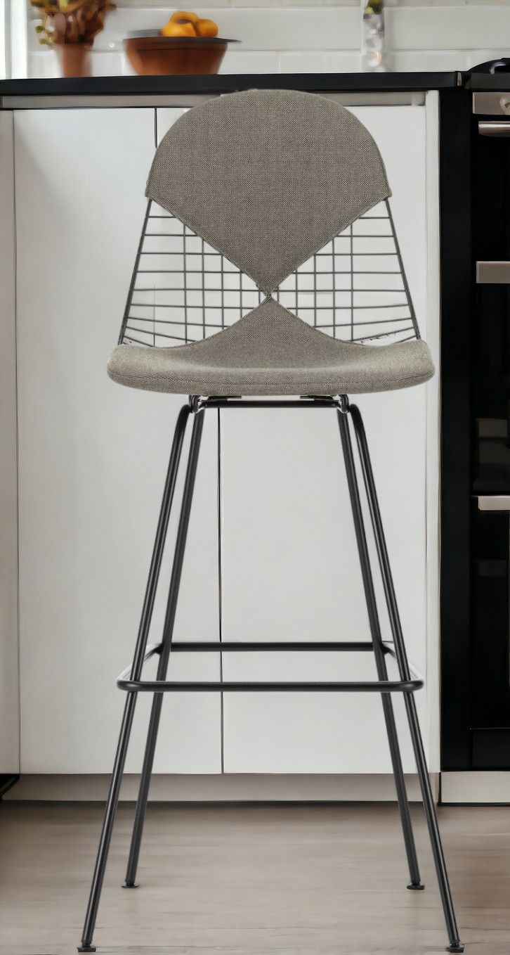 Eames Wire Bar Stool Bar stool High with seat and backrest upholstery Vitra