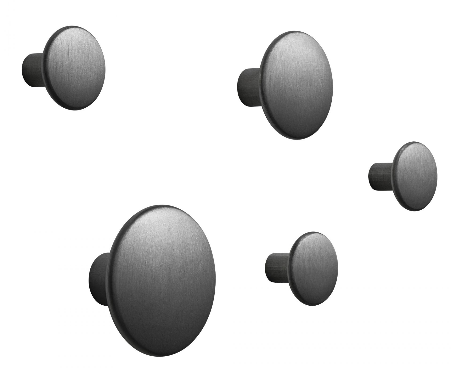 The Dots wall hook set of 5 black Muuto