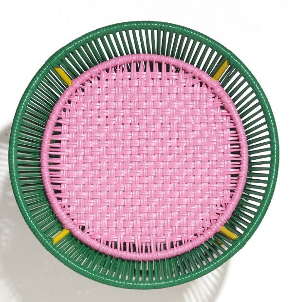 Caribe Low Side Table low outdoor ames Emerald green / bubblegum pink / curry yellow