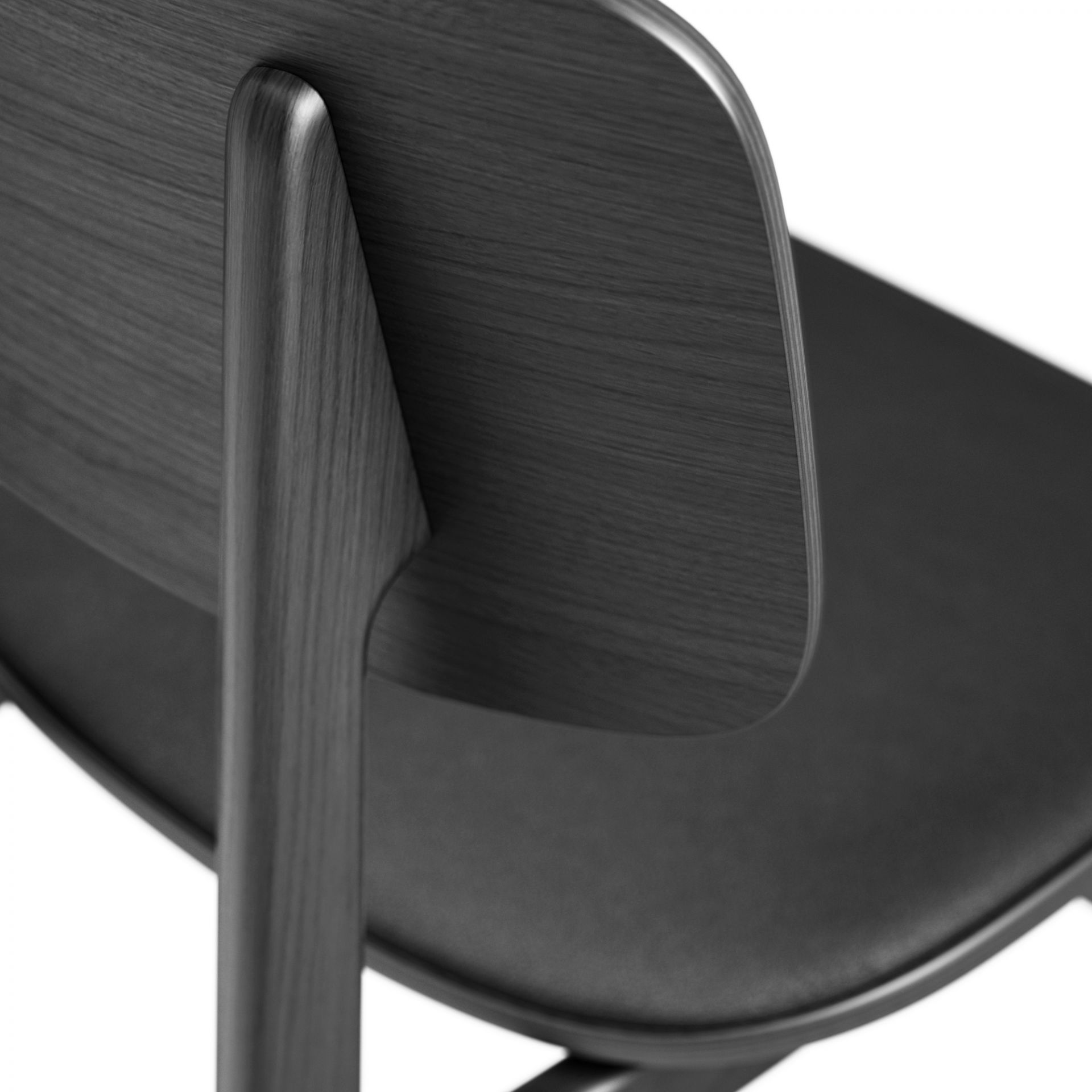 NY11 New York Dining Chair Upholstered Norr11 Oak black Leather Ultra black