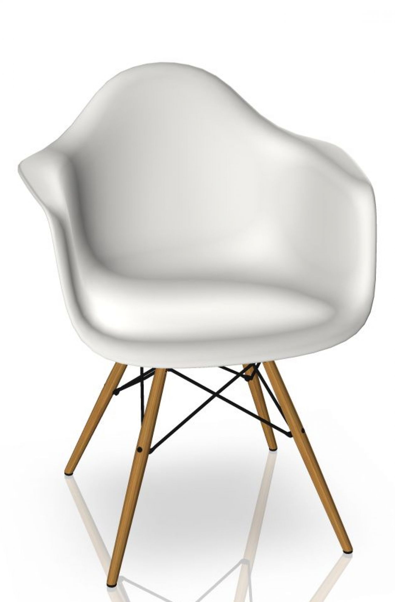 Eames Plastic Arm Chair DAW Chair Vitra Maple yellowish White