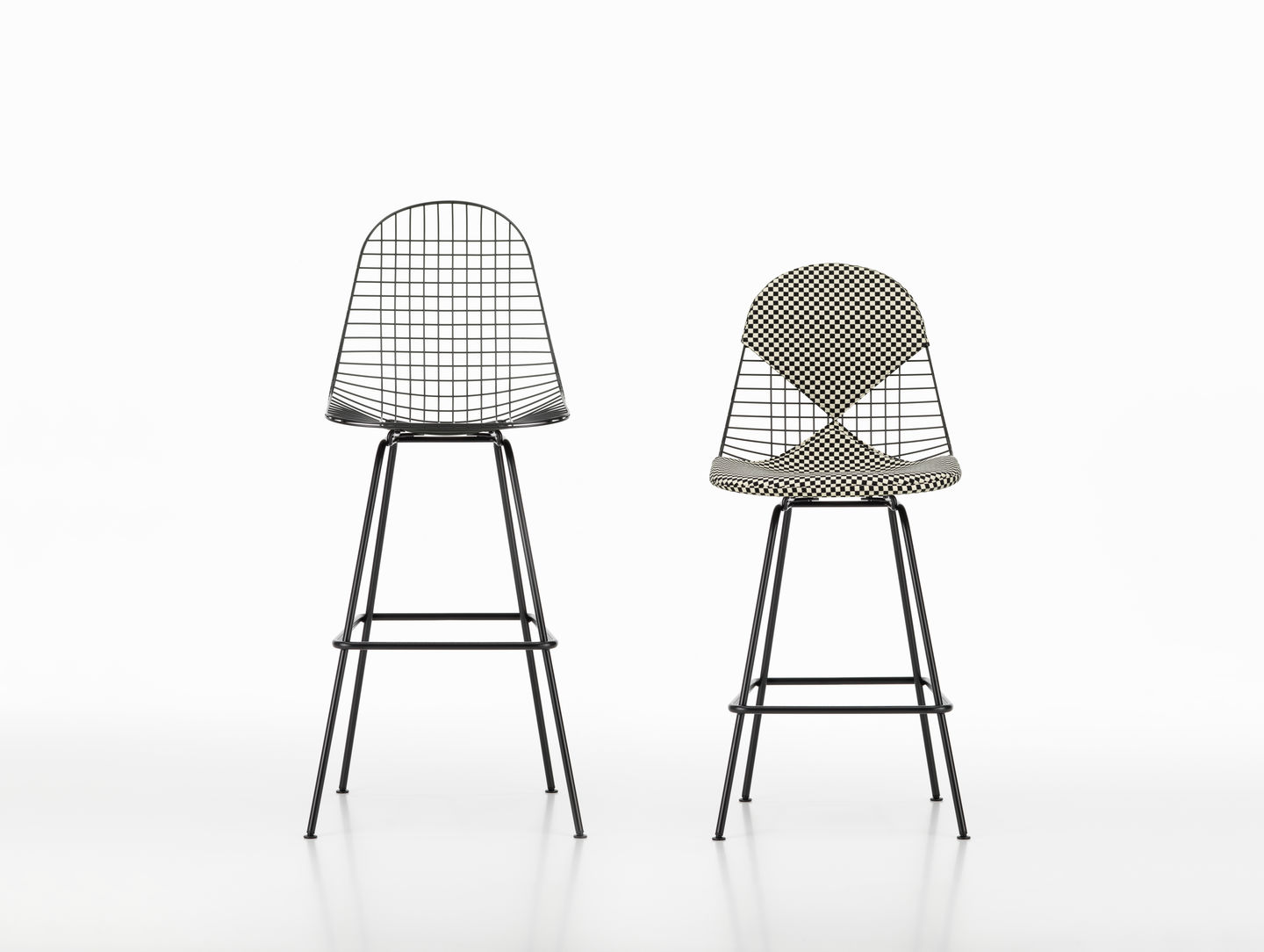 Eames Wire Bar Stool Bar stool High with seat and backrest upholstery Vitra