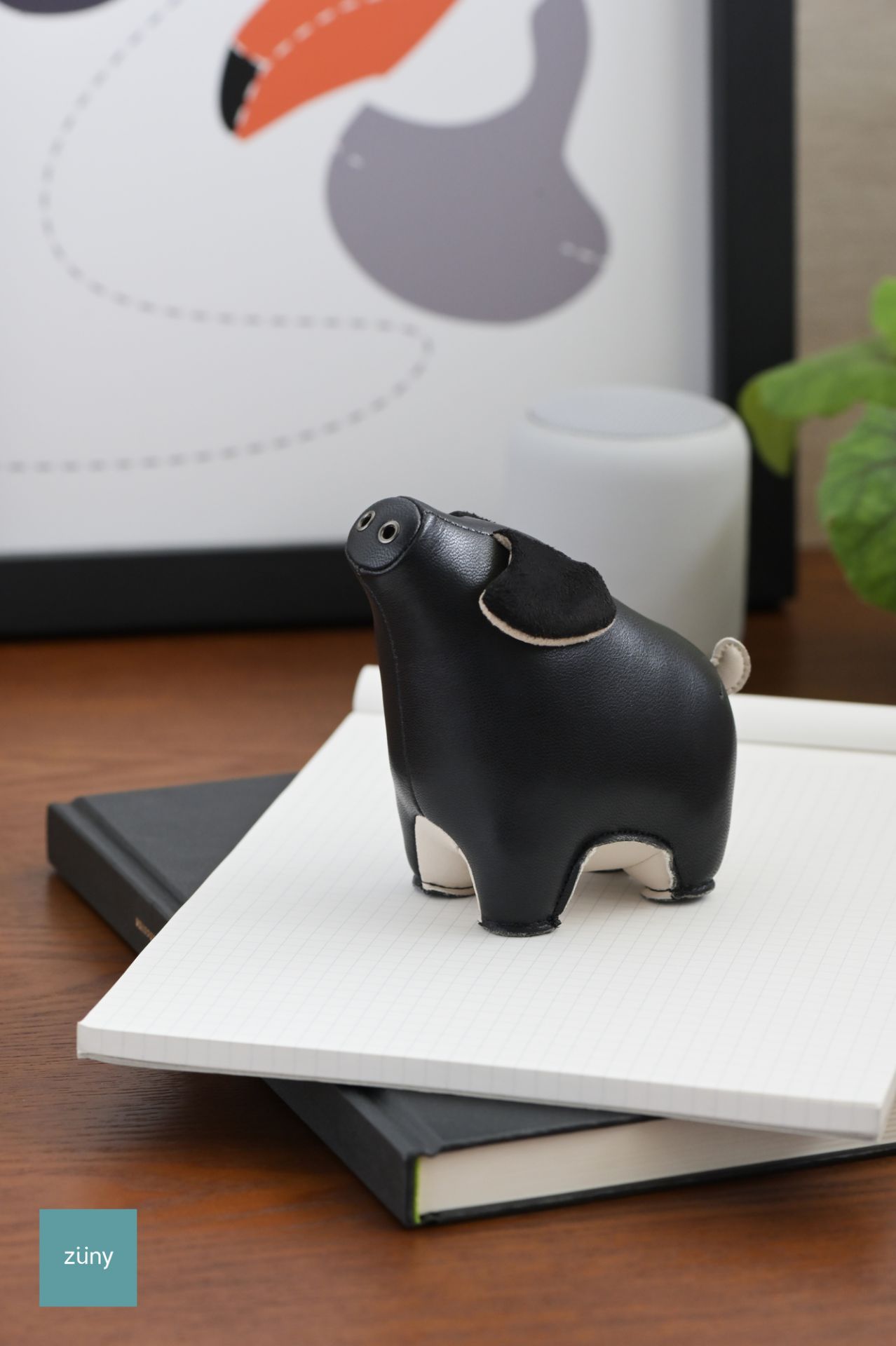 Paperweight Pig Diya Black/Wheat Züny