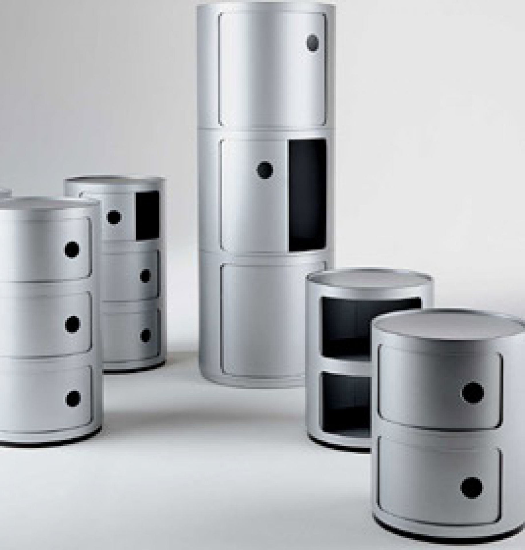 Componibili 4953 - low round element WHITE Kartell SINGLE PIECES