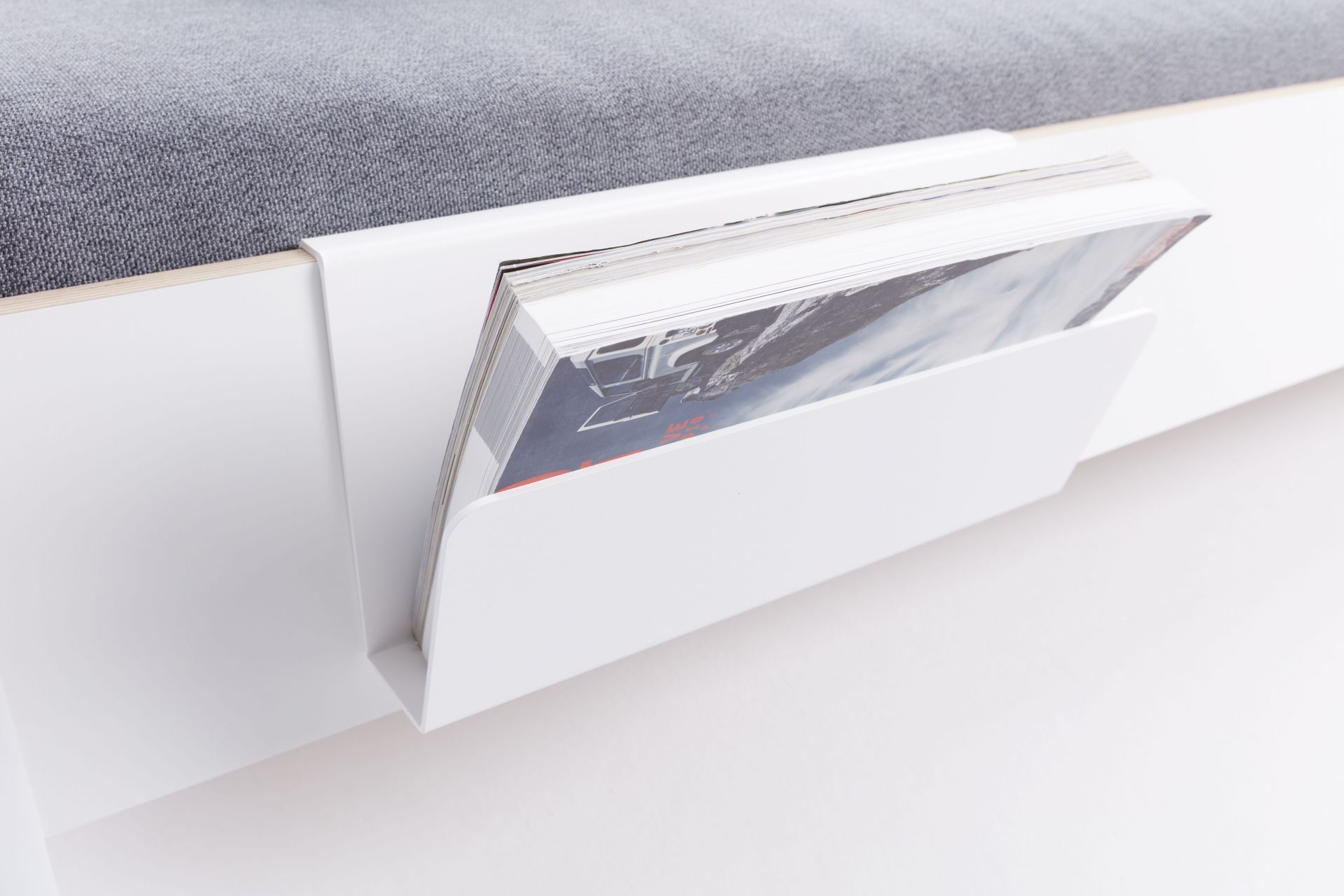 Magazine rack white for Flai Bed Müller Möbelwerkstätten 