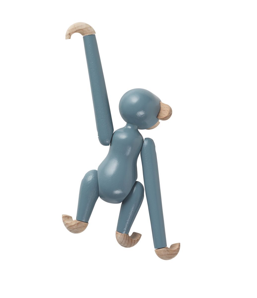 Monkey mini wooden figure Colored Kay Bojesen Vintage blue