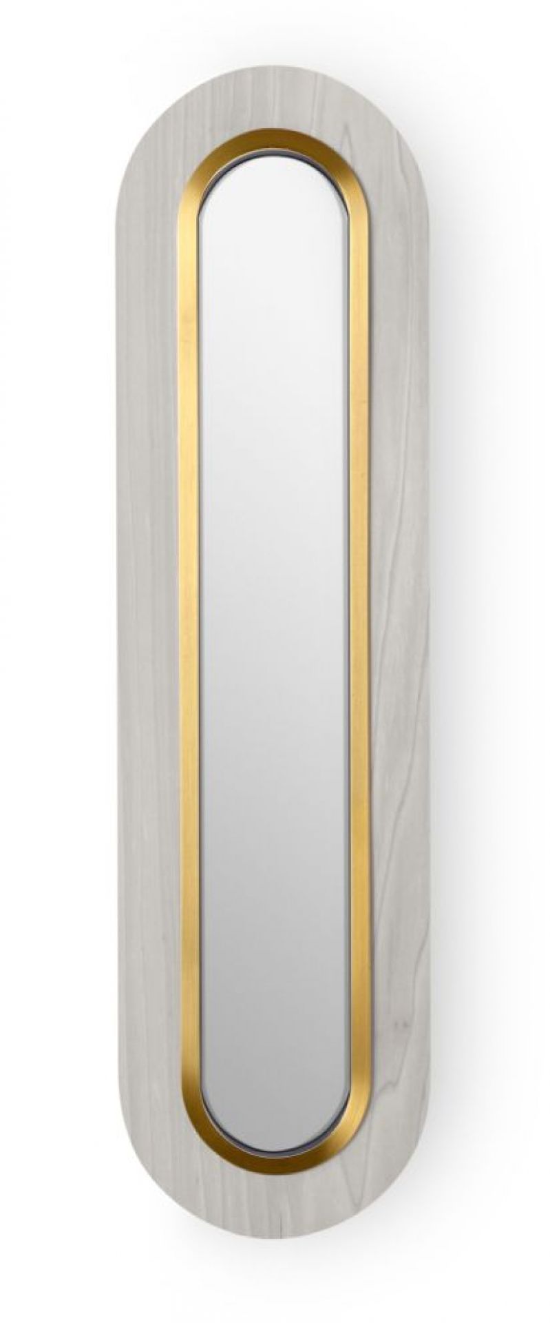 Lens LED Wall Lamp Superoval Metal Ring in Gold Grey LZF Lamps