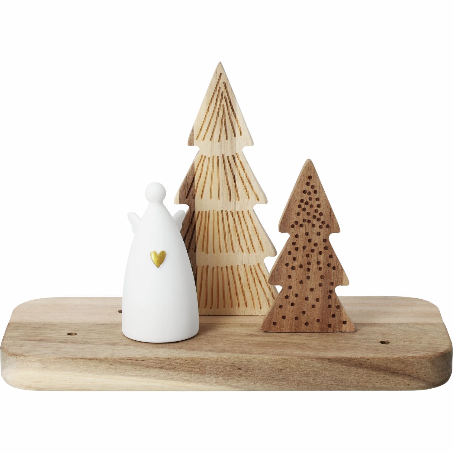 Christmas scene, angels, wheels