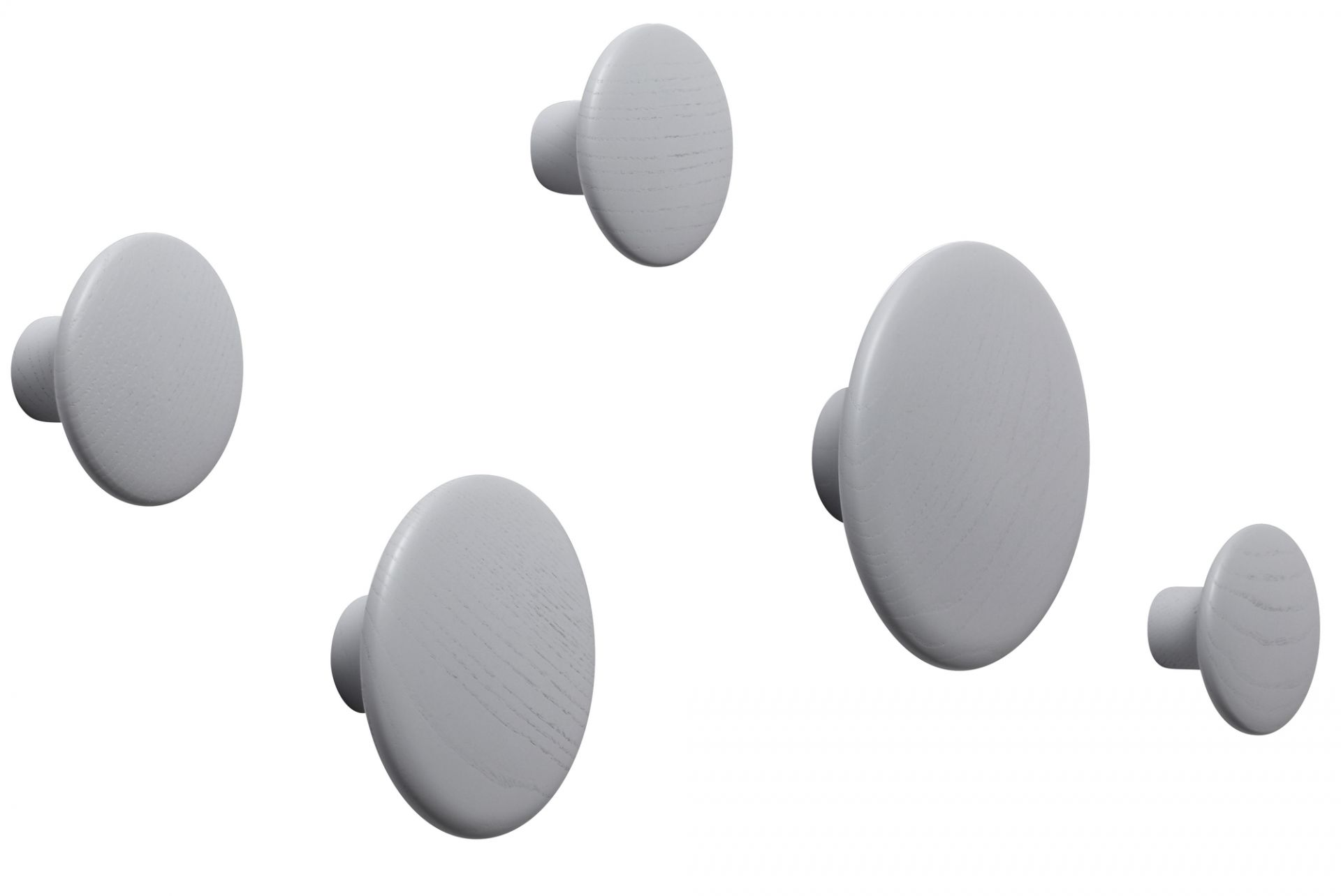 The Dots Wall Hook set of 5 gray Muuto