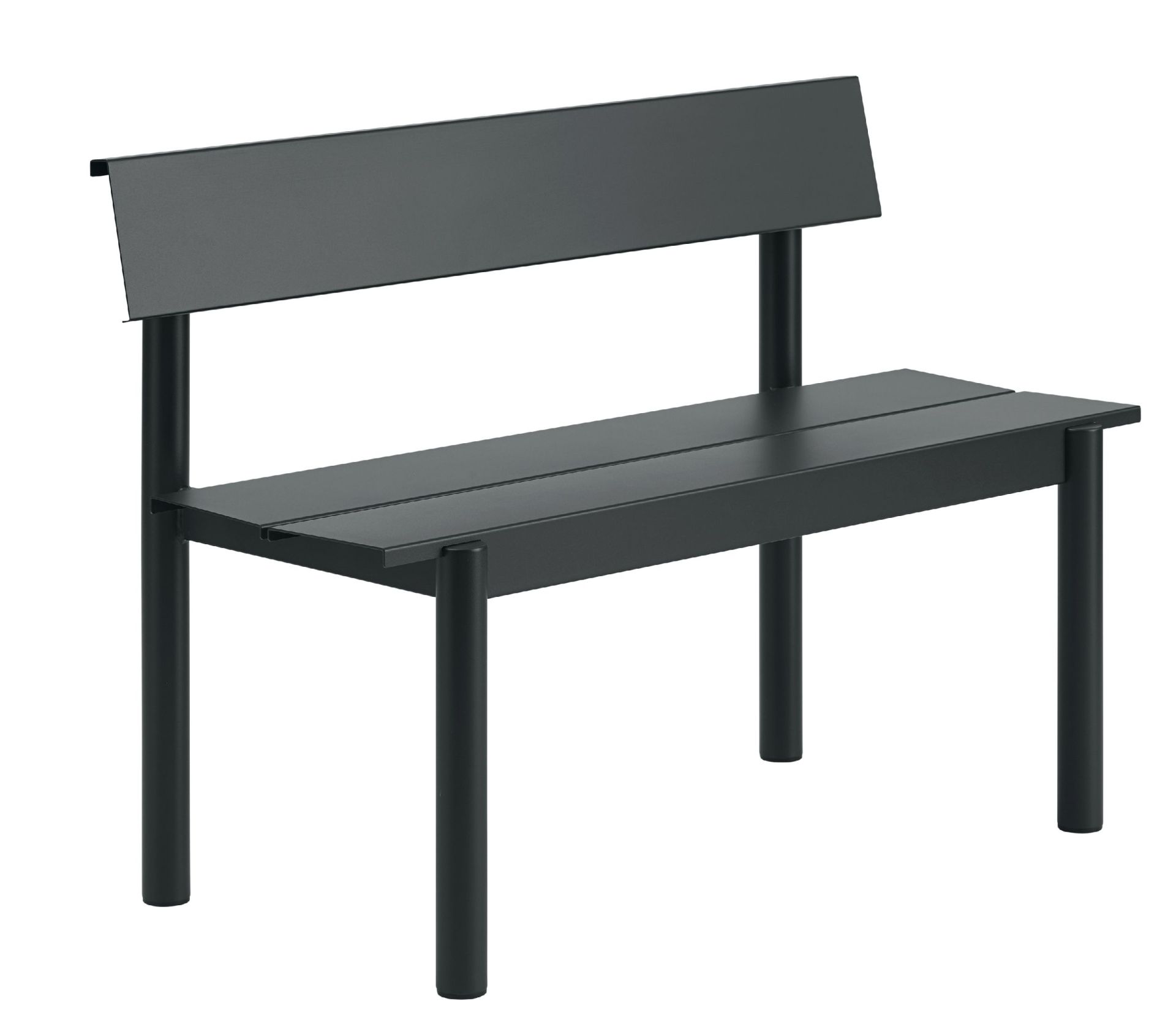 Linear Steel Bench Outdoor bench with backrest 110x34 cm Muuto 
