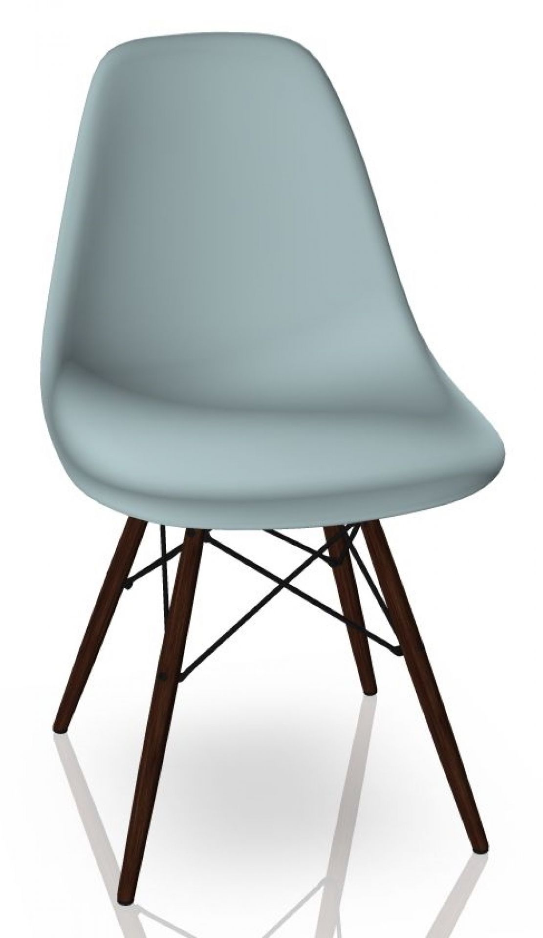 Eames Plastic Side Chair DSW Chair Vitra Maple dark - Ice grey