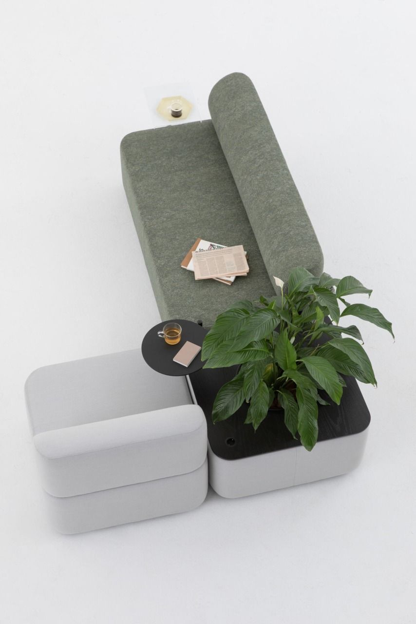 Mezza seating element with backrest Sofa Cascando 
