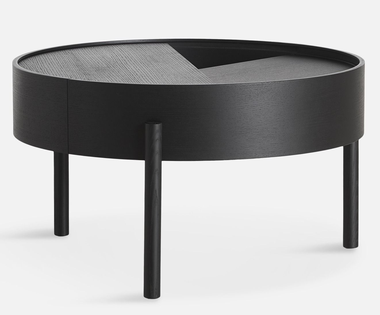 Arc coffee table Ø 66 cm BLACK Woud SINGLE PIECES