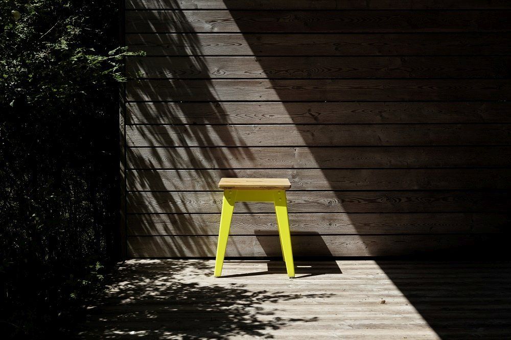 6Grad Outdoor Stool Jan Cray Sulfur Yellow Lumber raw