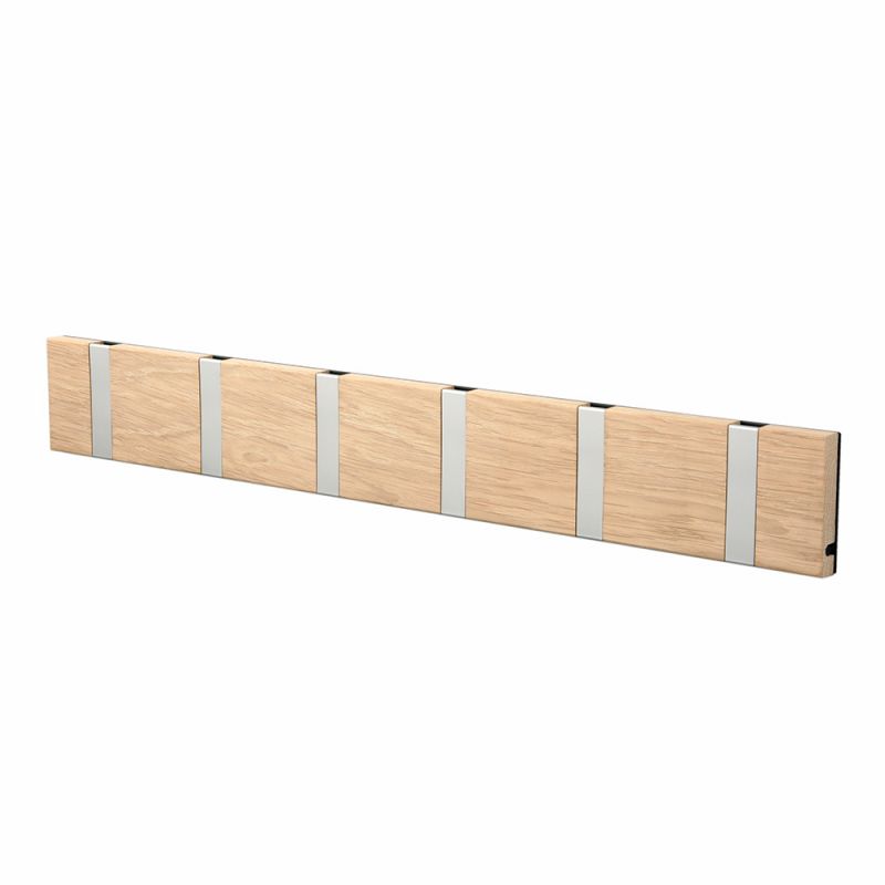 Knax wall coat rack horizontal 6 hooks OAK CALM Loca SINGLE PIECES