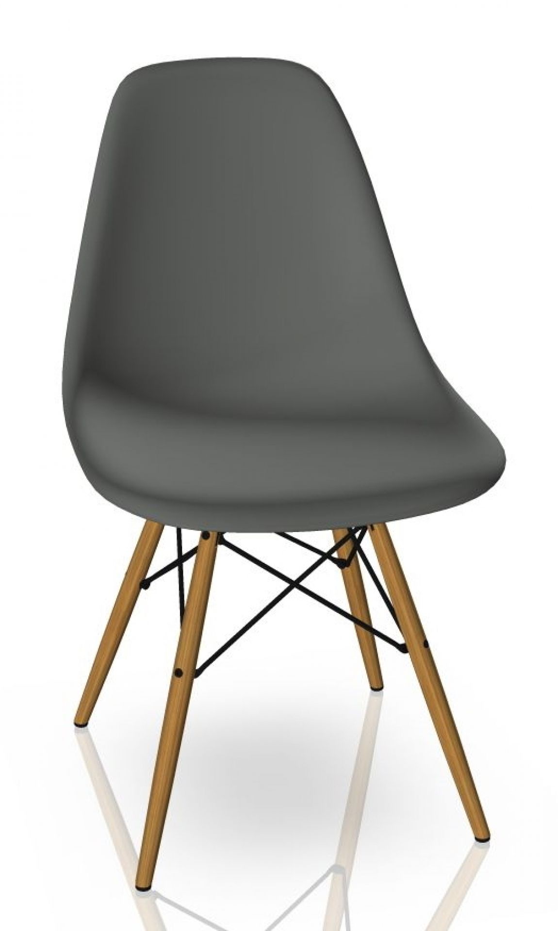 Eames Plastic Side Chair DSW Chair Vitra Ash honey colored - Granite grey