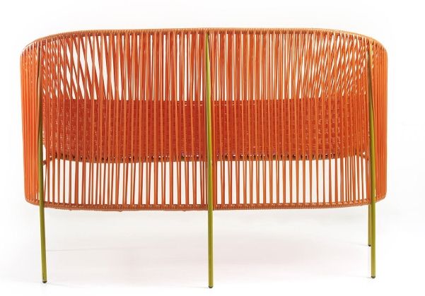 Caribe 2-seater bench outdoor ames Orange / Bubblegum Pink / Curry Yellow