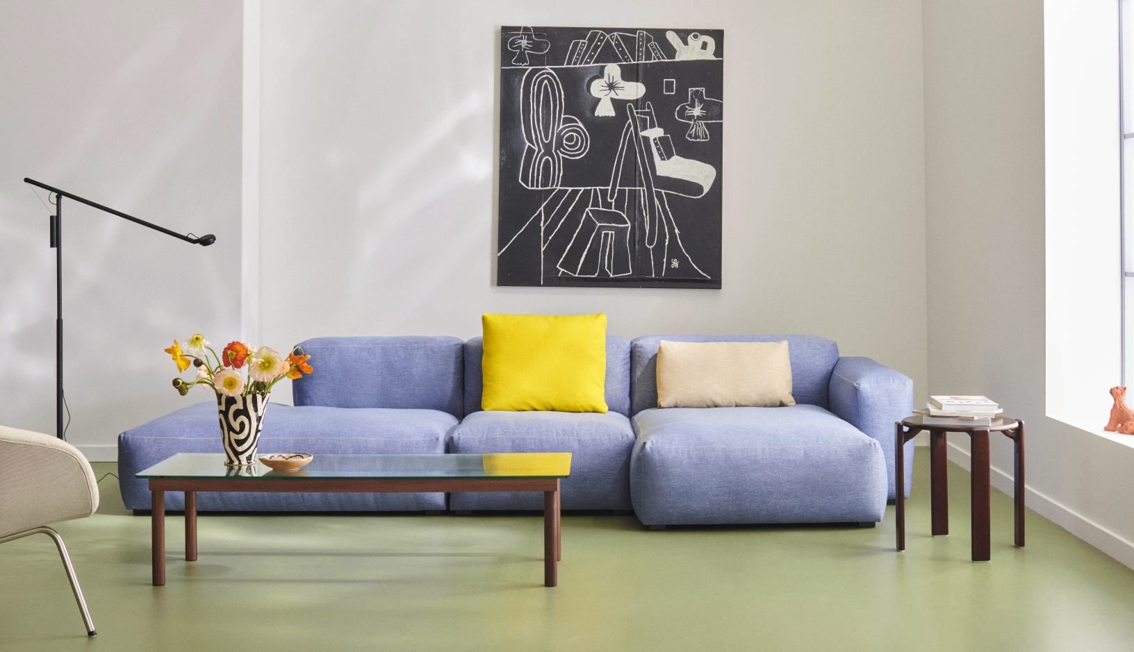 Mags Soft Sofa 3-seater Combination 4 with armrest right Hay