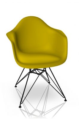 Eames Plastic Arm Chair DAR Chair Vitra Black - Mustard