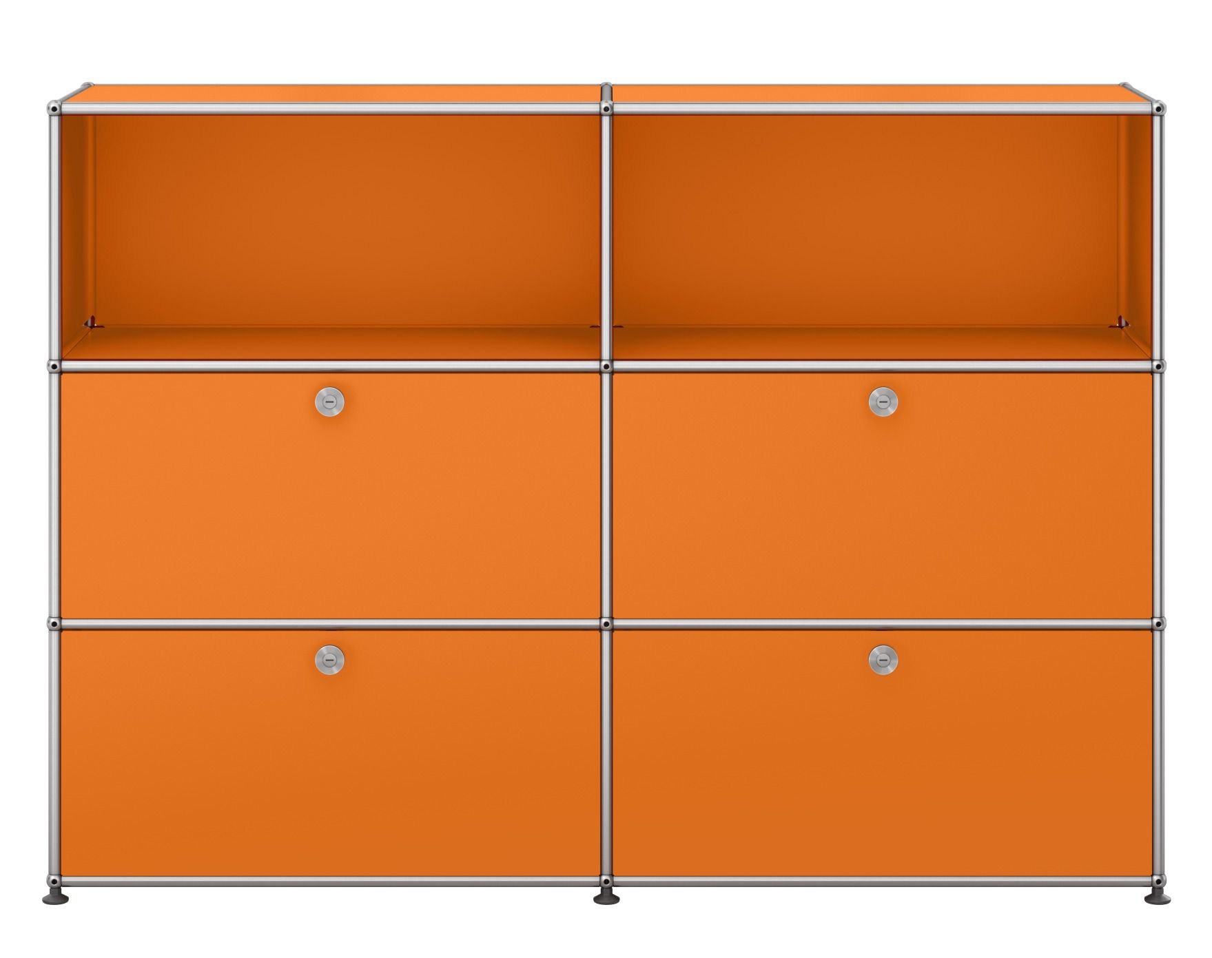 USM Haller sideboard / highboard with 4 flaps - QUICK SHIP pure orange