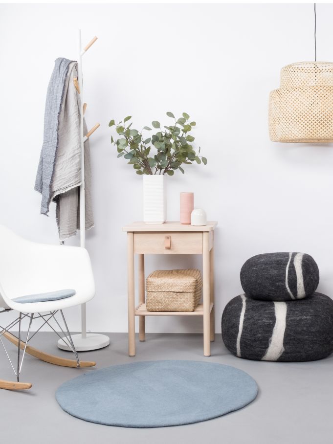 Mono Round Felt Rug Ø 160 cm myfelt Mia (light blue)
