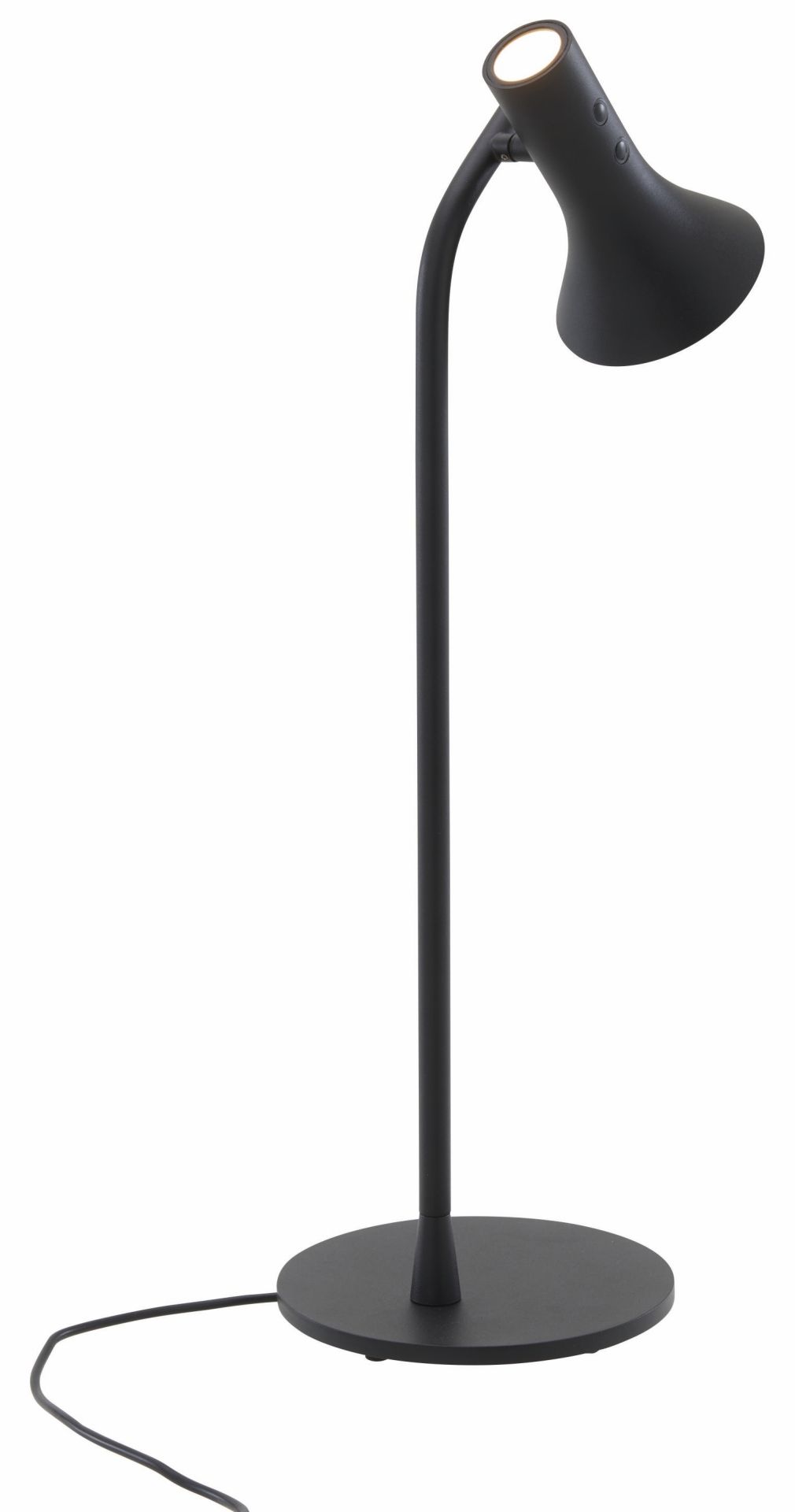 Asha Tischleuchte von ligne roset in Schwarz, moderne Schreibtischlampe mit verstellbarem Leuchtenkopf.