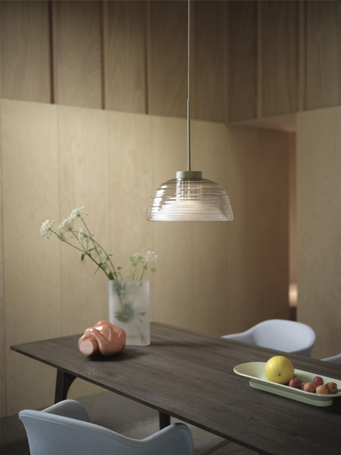 Ridge Vase Muuto Frosted glass Light blue H 35 cm Ridge Vase Muuto Frosted glass Light blue H 35 cm
