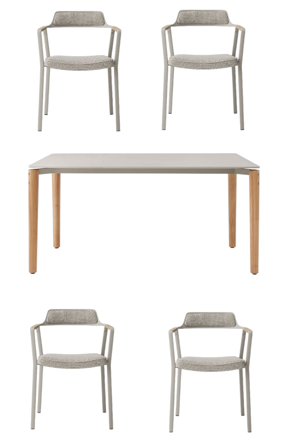 Open-Air Outdoor Set 6 Dinner Dining Table with Chairs Small Vipp 