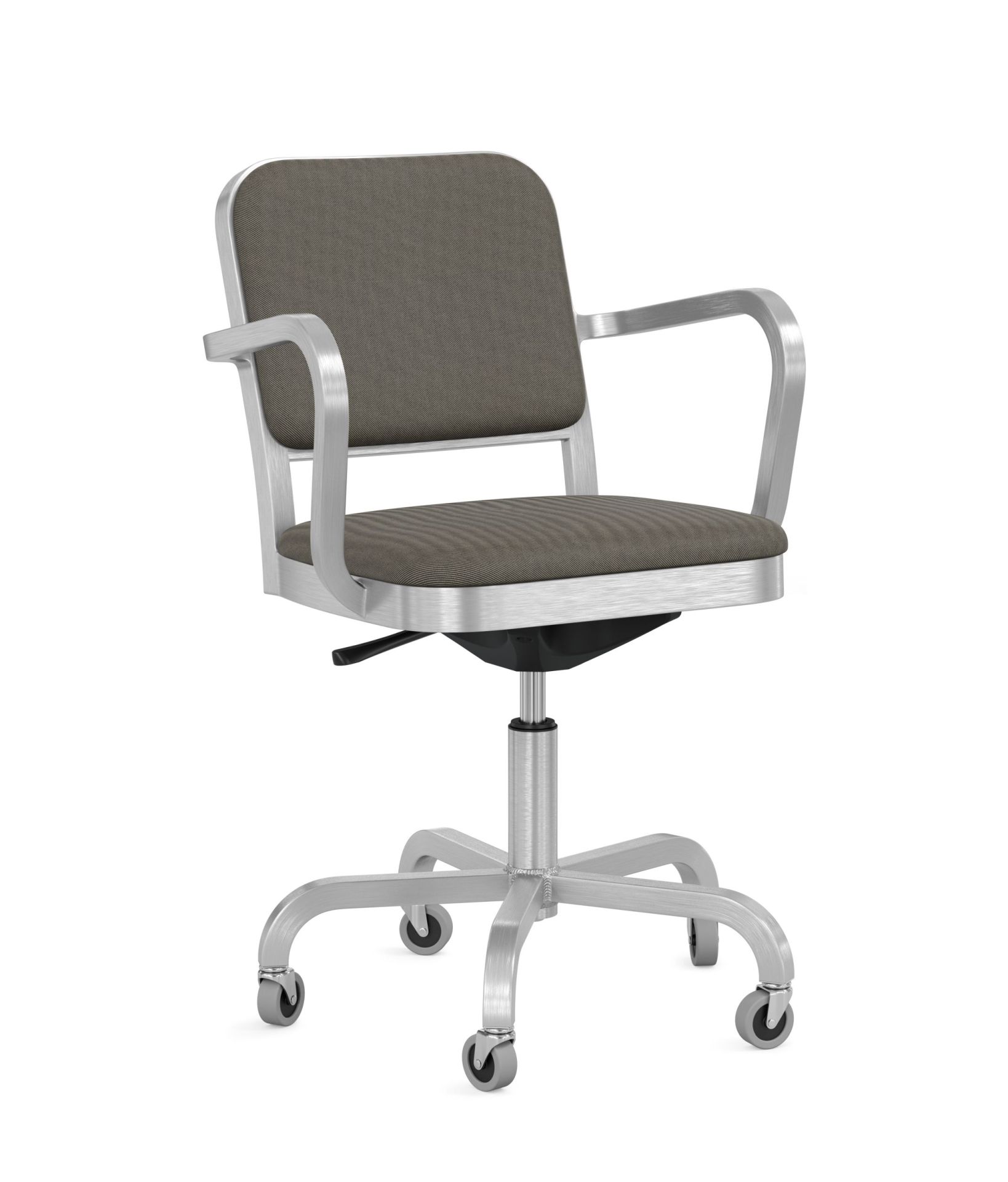Navy Officer upholstered Swivel Armchair KVADRAT Reflect 184 Emeco