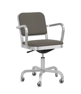 Navy Officer swivel chair with Emeco upholstery