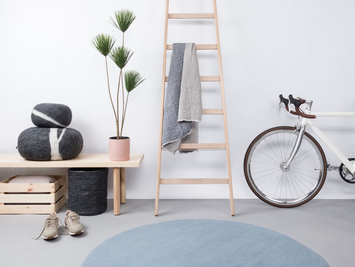Mono Round Felt Rug Ø 160 cm myfelt Mia (light blue)