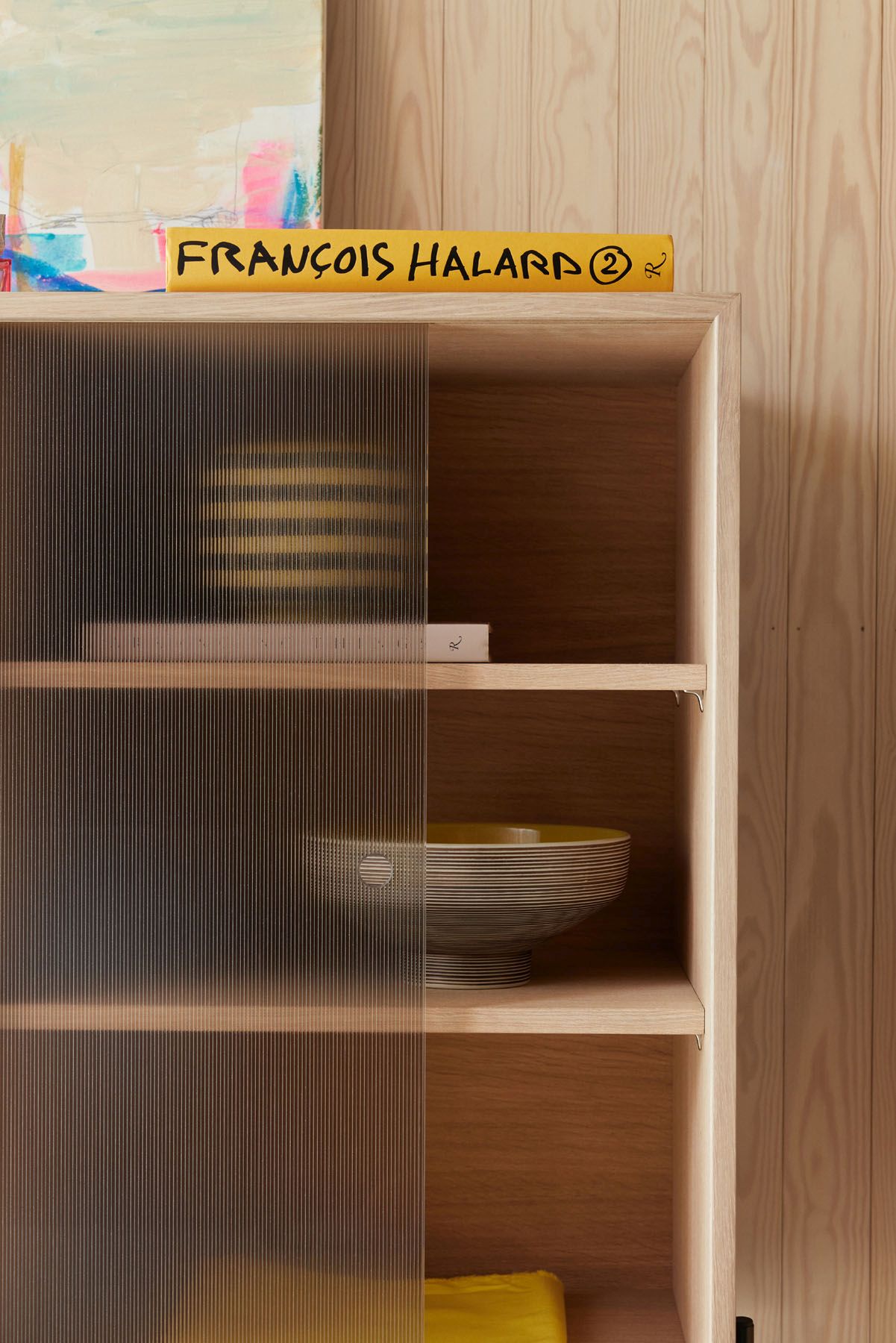 Hifive glass cabinet High W75cm light oak Northern