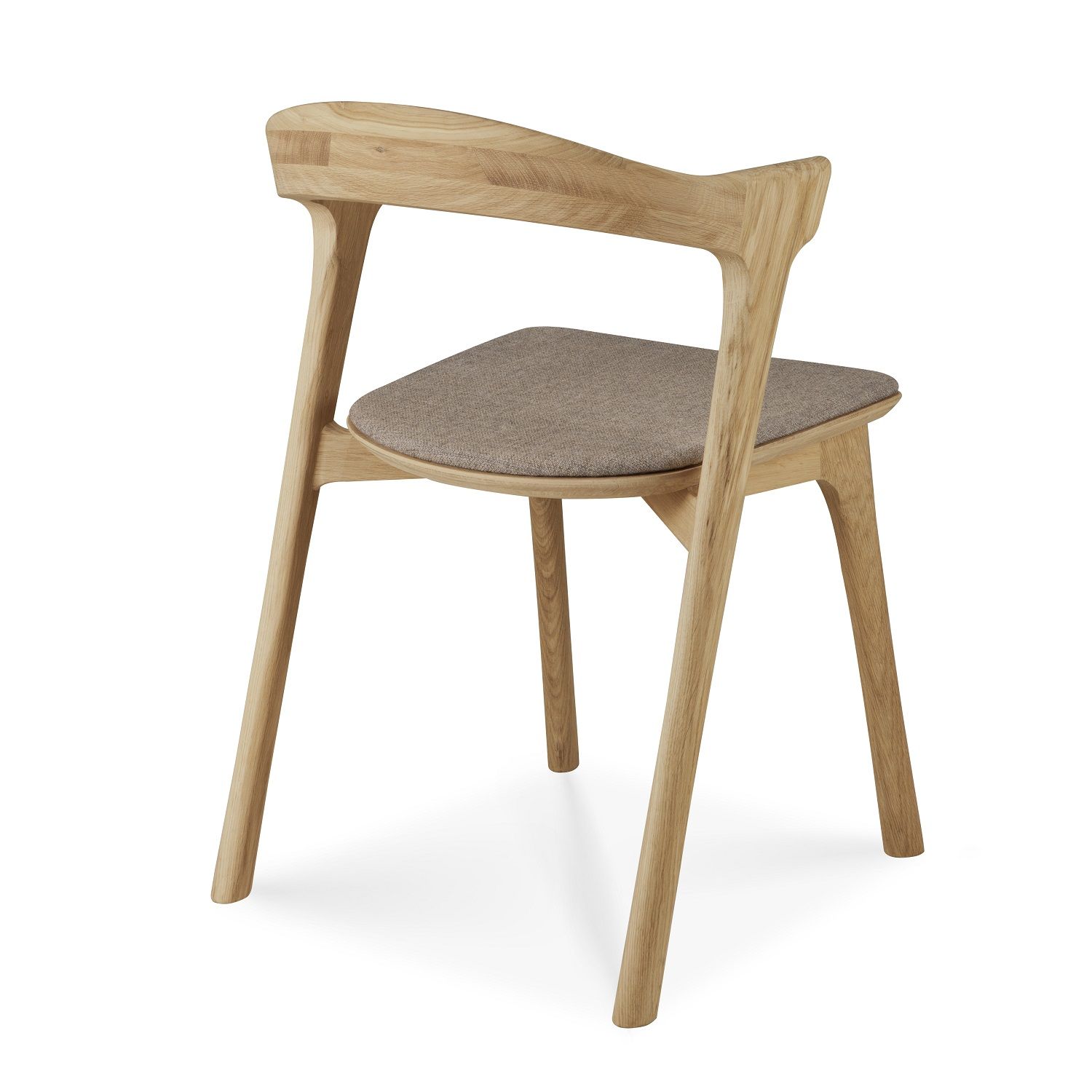 Bok chair without armrests with seat cushion NATURAL OAK / WARM GREY Oak Ethnicraft SINGLE PIECES