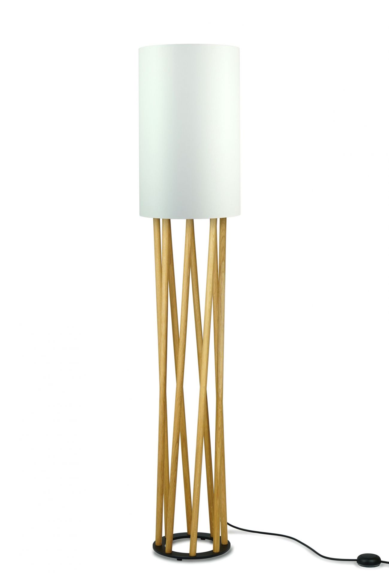 Linn High Oblique floor lamp Oak Natural/ white Maigrau