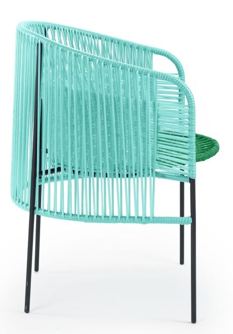 Caribe Dining Chair Outdoor ames Turquoise / Emerald green / Black