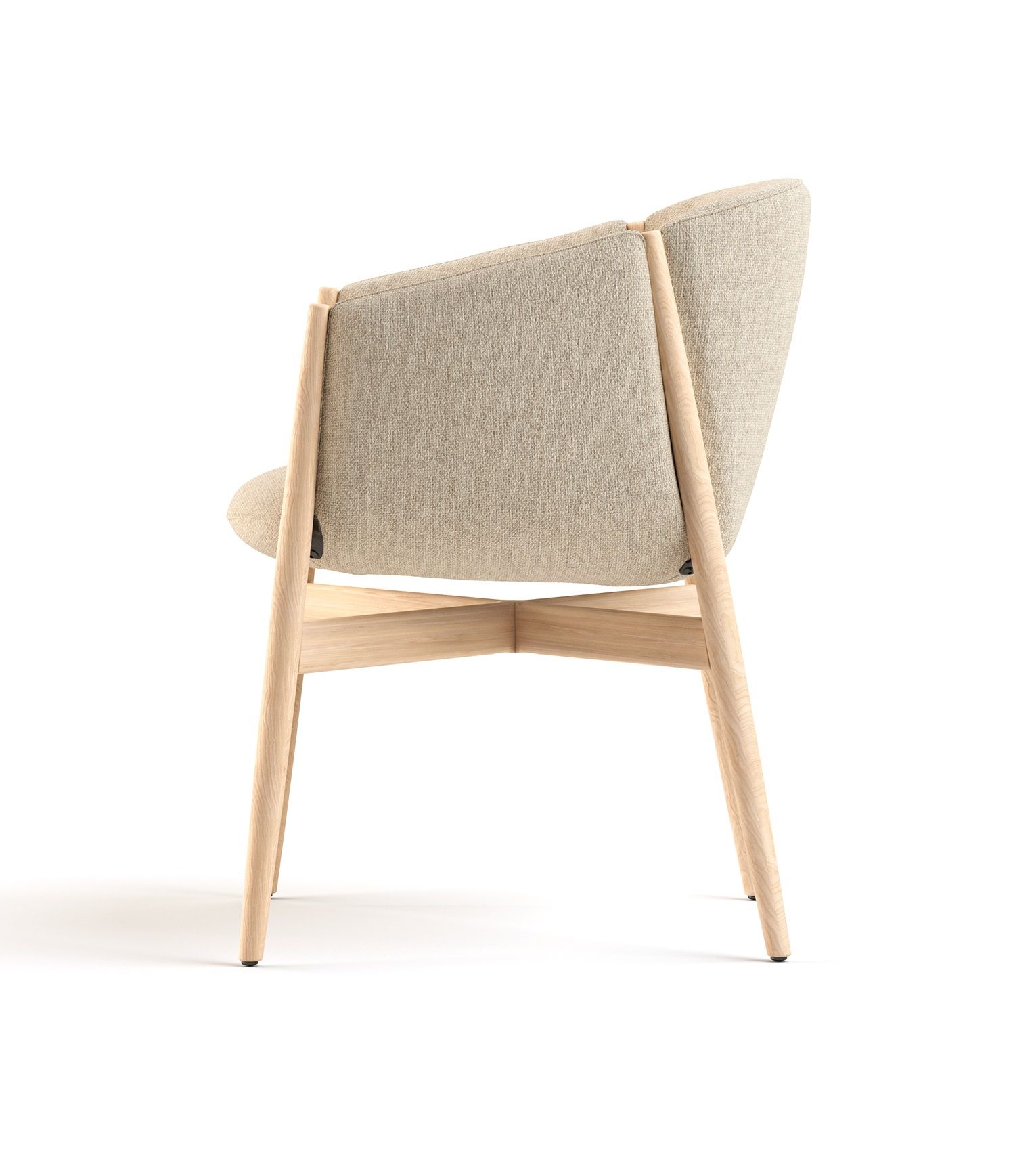 Kagu chair with armrests wooden frame Cor