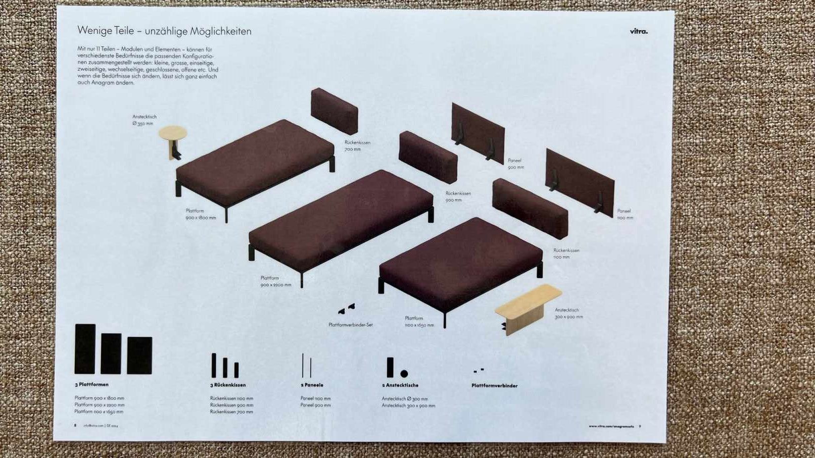 Anagram sofa combination Vitra EXHIBITION PIECES