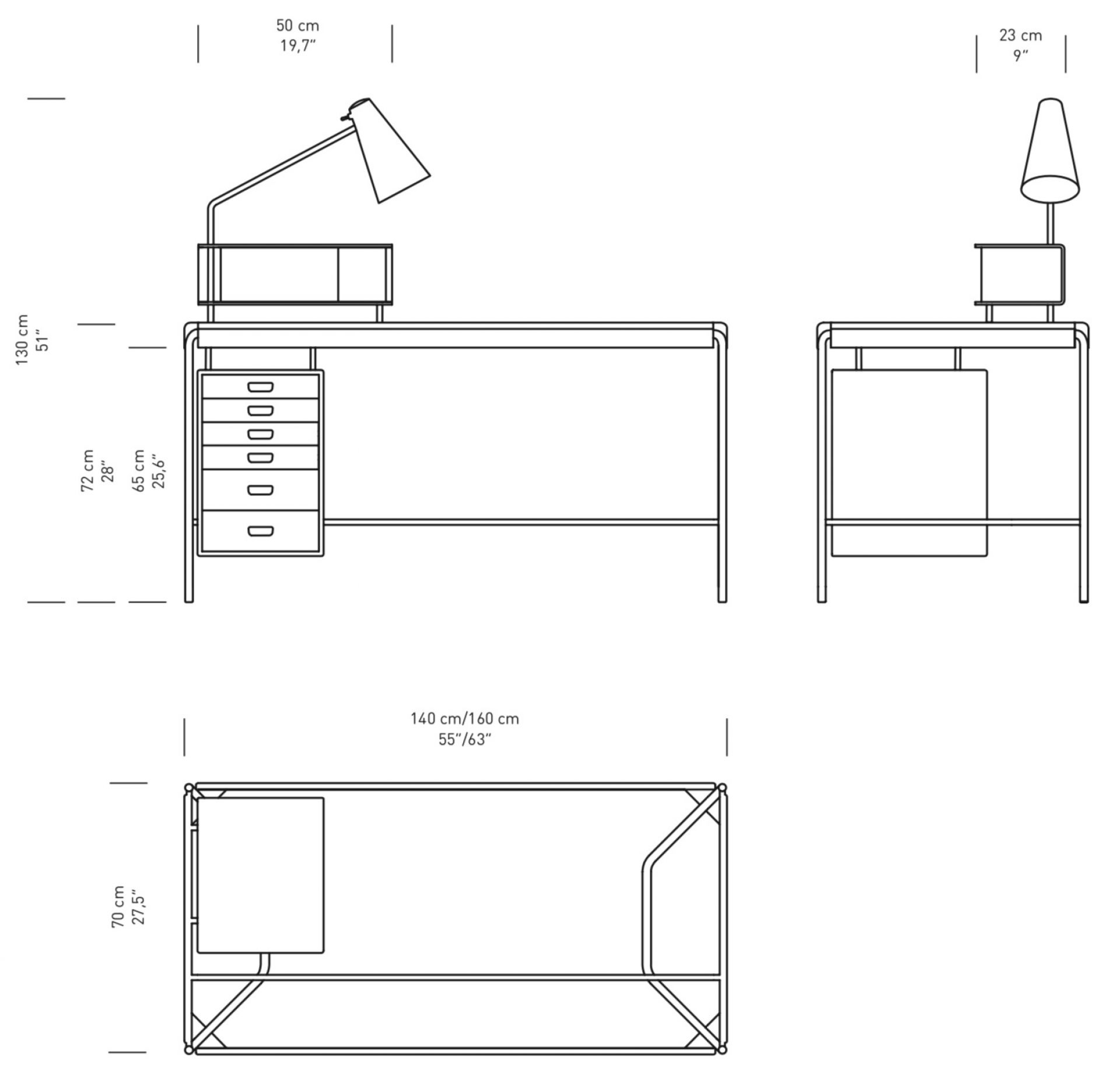 Society Table worktable Walnut Carl Hansen & Søn