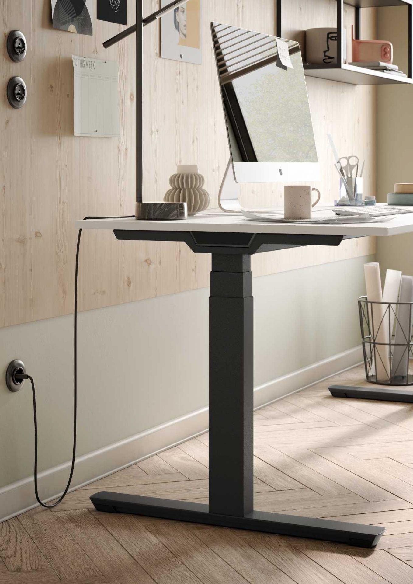 Crew T height-adjustable desk by Palmberg