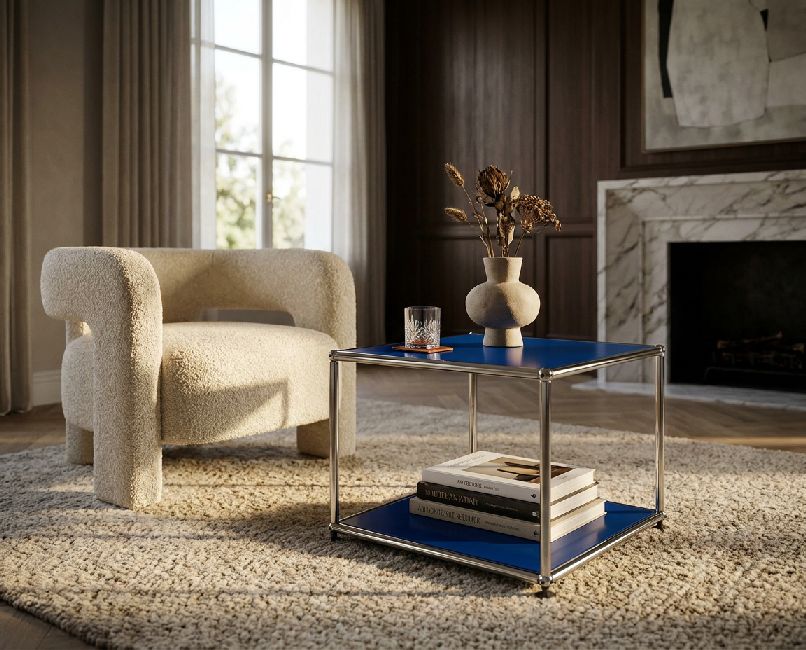 USM Haller side table M21 open narrow pure white