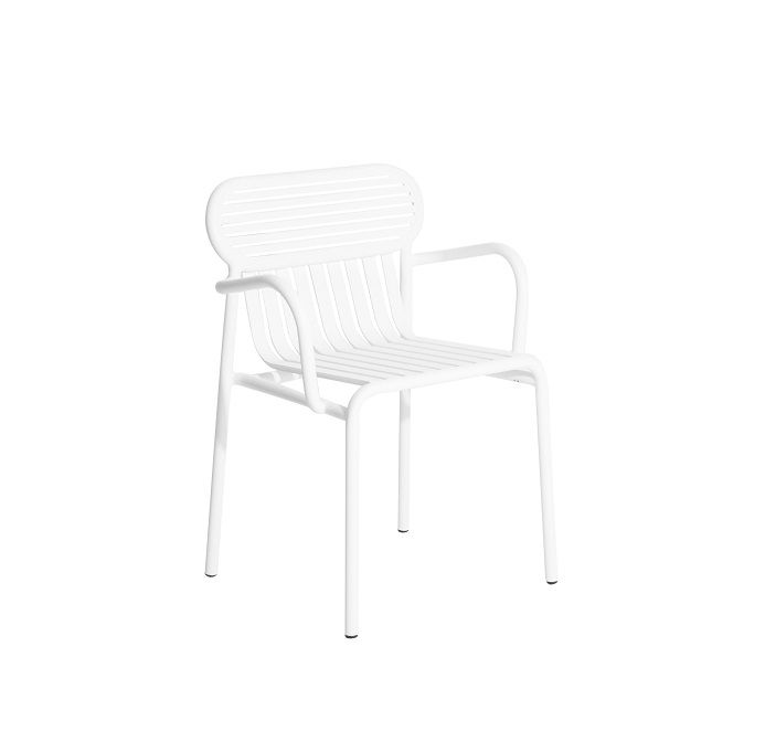 Week-End Garden Chair with Armrests Petite Friture White Week-End Garden Chair with Armrests Petite Friture White