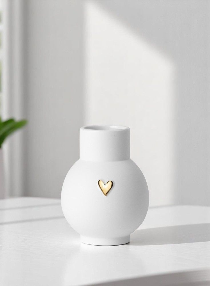 Lovely mini ball vase heart gold wheels